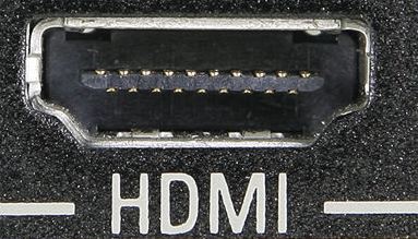 View of HDMI-port on LCD screen